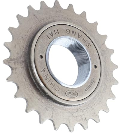 Single Speed Bicycle Freewheel 24T, Steel Threaded Rear Sproccket for Bike, 10cm OD Lightweight Smooth Cycling, Replacement Part for Single Speed Bike