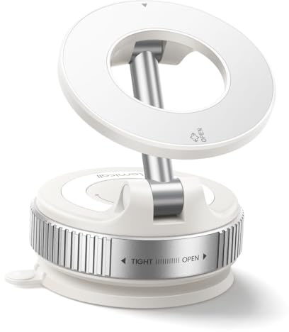 Lamicall Soporte Móvil Coche para MagSafe - [Ventosa de Vacío & 24X N55 Imanes] 360° Rotación, Soporte Coche para Salpicadero/Parabrisas, Soporte Magnetico para iPhone 16 15 14 13, Otro Smartphone