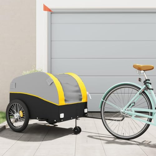 Generico Rimorchio da Bici Nero e Giallo 45 kg in Ferro,Articoli Sportivi,Ricreazione all'aperto,Ciclismo,Accessori per Biciclette,Rimorchi per bicicletta-94155