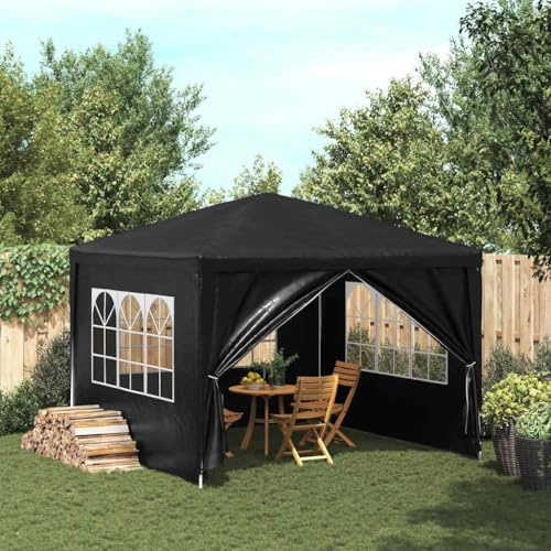 Mokuyary partytält 3 x 3 m antracit, paviljong trädgårdstält, festtält, trädgårdspaviljong för trädgård, fest, festival, bröllop