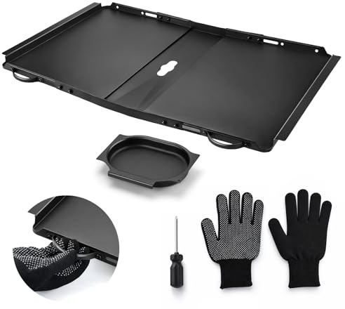 babikeen Bandeja colectora de grasa de repuesto para parrilla de gas, bandeja de grasa universal de 24 a 30 pulgadas de largo y 15,5 pulgadas de ancho, para quemadores de 3/4/5, bandeja de goteo