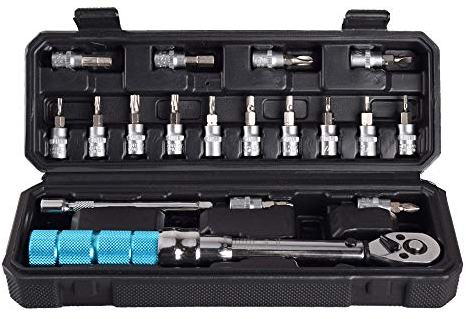 1/4inch Preset Bicycle Torque Wrench Set Bike Repair Tool Kit Ratchet Socket Spanner,2-14Nm