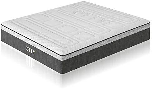 OTTY Pure UK Double Luxury Hybrid Bamboo & Charcoal Mattress - Up to 2000 Pocket Springs, Heat Regulating Air Flow System - 25 cm Thickness With Medium-Firm Support - Bed In A Box - 100 Night Trial