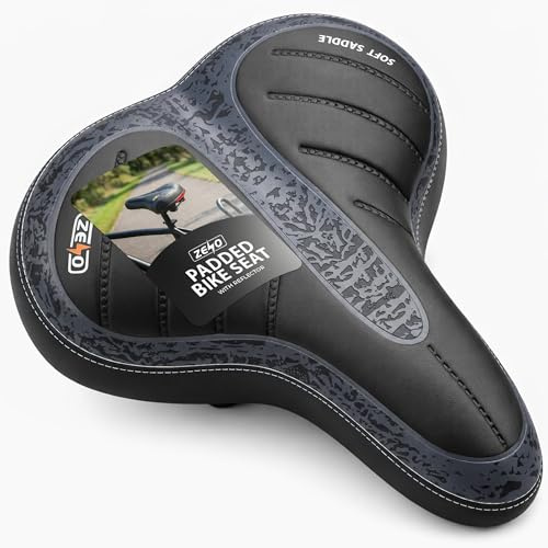 ZENO Bike Seat with Reflector | Bicycle Saddle with Soft Shockproof Springs and Punching Foam System | Cycling MTB Saddle Cushion Pad for Cruiser/Road Bikes/Touring/Mountain Bike/BMX | Army Print