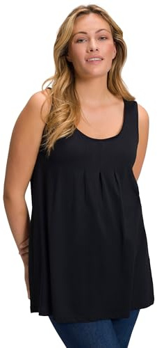 Ulla Popken DébardEUr Plissé Uni pour Femme, Noir, 48/50 FR