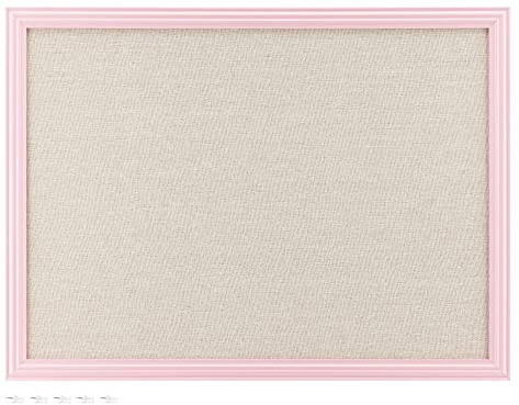 Navaris Tavla Tyg 58 x 43 cm - Hängande anslagstavla med träram MDF Rosa - Tavla med 6 x stift - Memo Board-stift - Linne