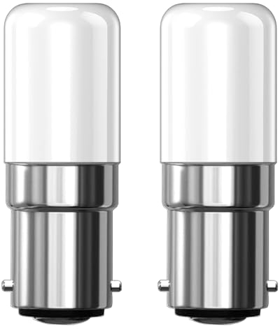 Tupolife 2 lampadine per macchina da cucire, 2W, 220V/240V, a baionetta B15D, luce bianca calda, 3000K, ricambio per macchina da cucire, 240V, 10W, 15W, 20W, attacco a baionetta B15, lampadine