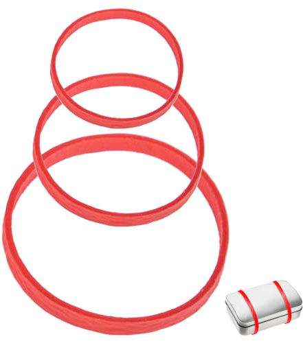 150 Stücke Gummibänder Rot Gummis Gummiringe Naturkautschuk Elastische Breite Dicke UV-Hitze-Kältebeständige Gummibänder Gummiband Haushaltsgummi für Camping Survival Robuste Bürobedarf（2,5/4/5/cm）