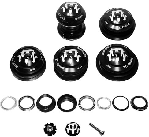 ZTZ 1-1/8 Fahrrad Steuersatz Gewindelos Doppelt abgedichtete MTB-Lager Leichter Fahrradsteuersatz, 34 44 42-52 44-55 44-56mm, gerade konisches Rohr Mountainbikes für Rahmen-Gabel-Expander (34-34mm)