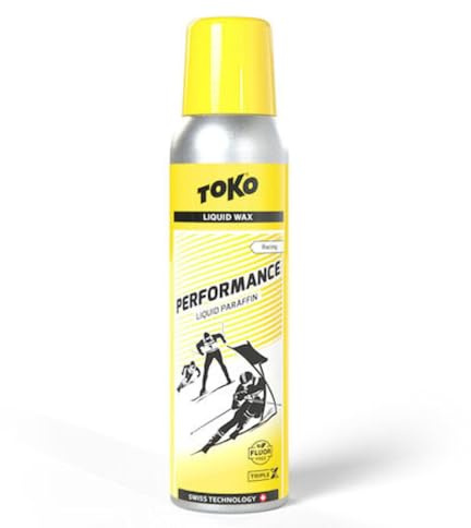 TOKO Performance Liquid Yellow - Cera líquida para deportes de ocio ambiciosos (cera de esquí sin flúor con tecnología TripleX para pulverizar, para carreras y entrenamiento, 100 ml)