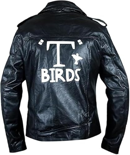 Leather Verse T-Birds Patch John Travolta Grease Danny Zuko Geniune Leather Jacket XL