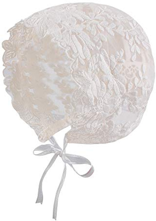 Gorro de encaje para bebé niña, de algodón, para bautizo, para recién nacidas, niñas, color blanco, sombrero de protección solar de princesa, 0-3 meses, 3-9 Meses