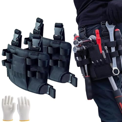 ZDOUXUAN Elory Holster Z 2.0, Holster Z 2.0 Tool Pouch, Holster Z Leg Tool Pouch, Multi-Tool Electrician Tools Pouch With Leg Tool Belt, Oxford Black Leg Bag, Electricians Tool Pouch(2pcs)