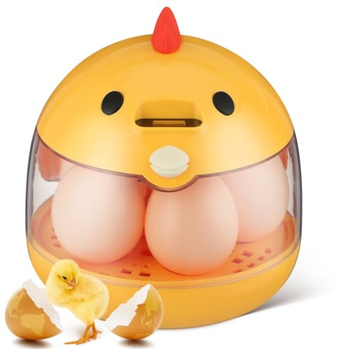 Abaodam Egg Incubator Automatic Egg Turning and Humidity Control Incubators for Hatching Chicken Ducks Goose Pigeon Quail Parrot Incubator for Science Classroom Home Yellow