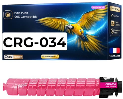 CRG034 CRG-034 034 9452B001 Toner Compatible pour Canon i-SENSYS MF 810 CDN MF 820 CDN imageRUNNER C 1225 IR-C 1225 If Magenta Haute capacité avec Puce 7300 Pages