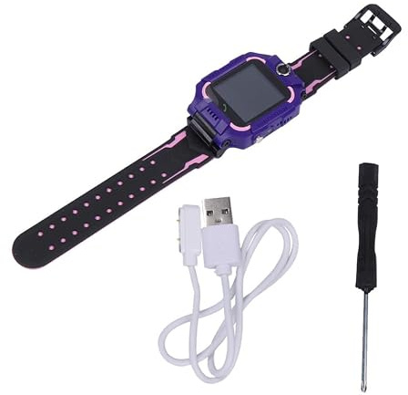 Mipcase Watch 1.44 Inch Ipx7 Silicone Flip Phone Watch Purple | 400mah Battery, 128x128 Display, Electric Fence Alert, for School and Outdoor Activities