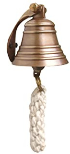The Metal Magician 2 Antique Ship's Bell Maritime Duty Watch/Indoor/Outdoor/Last Orders/Pub/Door/School/Dinner/Reception Wall Mountable Brass Bell with Wall Mount