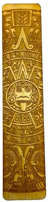 Hip Flask Plus Bookmark - Aztec Calendar