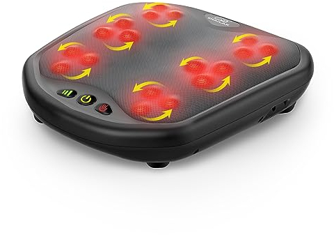 Snailax 2 en 1 Masseur de Pieds Shiatsu avec Chaleur, nœuds de Massage Flexibles pour Toutes Les Tailles de Pieds, Chauffe-Pieds, Appareil de Massage Pieds électrique soulageant Les douleurs…