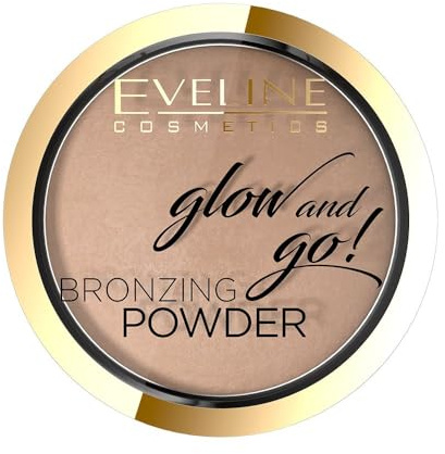 Eveline Cosmetics Glow and Go Seidig Glatter Gebackener Bronzer - Nr. 01 Go Hawaii - Natürlicher Sonnengeküsster Look, Konturiert & Verstärkt die Bräune, 8,5g