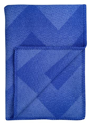 RØROS TWEED Lynild - Wolldecke aus norwegischer Lammwolle - Design von Andersson & Voll - Deckenmaße: 135 x 200 cm (1457 - Blue, 135 x 200 cm)