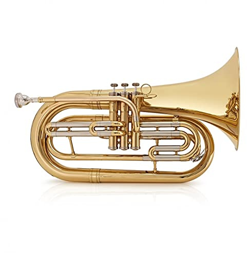 Marching Bb Baritone Horn by Gear4music with 12C Mouthpiece & Case