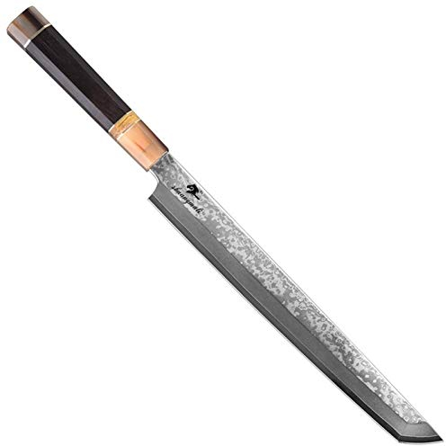 11 pulgadas Japonés Sushi Cuchillo 33 Capa Damasco Sashimi Sashimi Cuchillo Cuchillo Fileteado Salmón Cleaza Slicando Peces Sashimi Cuchillos Chef Cuchillo