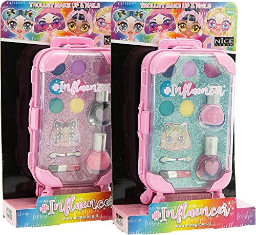 Nice Group - Influencer Big Trolley Make Up e Smalti per Unghie, Trucchi per Bambini