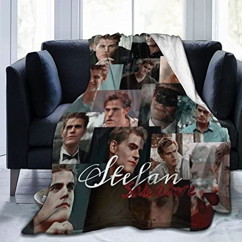 DJNGN Cozy Plush Stefan Thow Manta Salvatore Manta de Franela, Ropa de Cama cálida Manta Suave de Forro Polar para sofá, Sala de Estar, Oficina, Coche, Campamento, Mantas de Playa de 80 x 60 Pulgadas