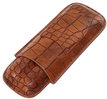 Porte-étui à Cigares En Cuir Cave à Cigares à 2 Doigts Support De Transport Portable Pour les Voyages En Plein Air Anniversaire Amateurs De Cigares Cadeaux