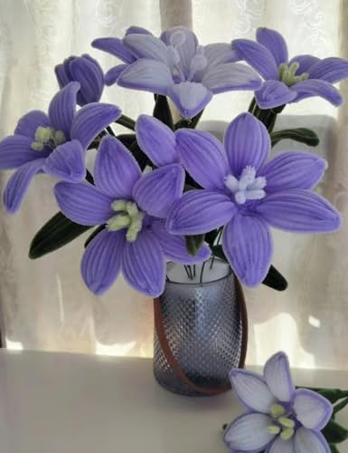 YOOTOM Lila Lilie Blume Blumenstrauß Pfeifenreiniger Blumenset, 400 Pfeifenreiniger Chenilledraht Pfeifenreiniger Chenille Stiele Blume