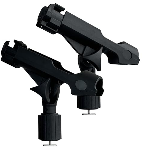 HiUmi 2 Pack Fishing Rod Holder with Track Mount Universal T-Shaped Screw Mounted on Rail for Kayak, Canoe, Fishing Boat (2Pack Rod Holders), Normal