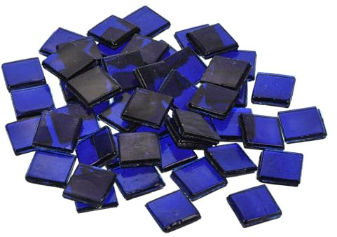 QUARKZMAN Piastrelle Mosaico, Micro Vetro Piccolo Mini Tessere Mosaico Fai Da Te Hobby Cristallo Fatti Mano Pietra Creatività Materiali Artigianali Pietra (Blu Navy, 50pz)