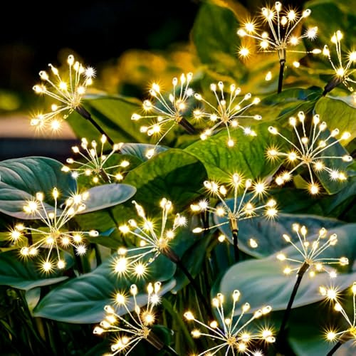 Redefun Luci Solari da Giardino, 2 pezzi 160LED Luci Solari, 8 Modalità luce da Giardino ad Energia Solare, Impermeabile Ondeggiante Luce Lucciola per Esterni Patio Vialetto