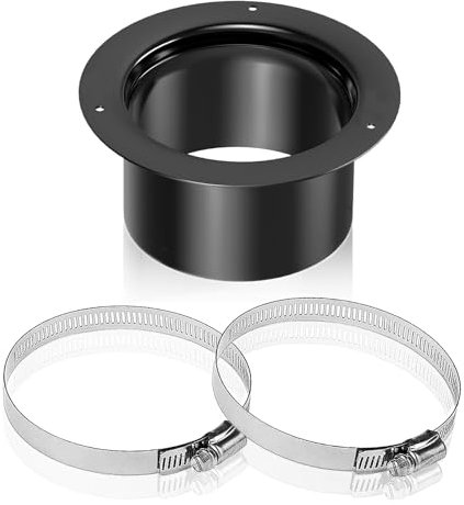 Flangia da Parete in Plastica, ABS Dritta per Sistemi di Ventilazione da 75 mm (con 2 Fascette Stringitubo), Flangia di Saldatura (per Tubo di Scarico, Aria Condizionata, Sistemi di Ventilazione)