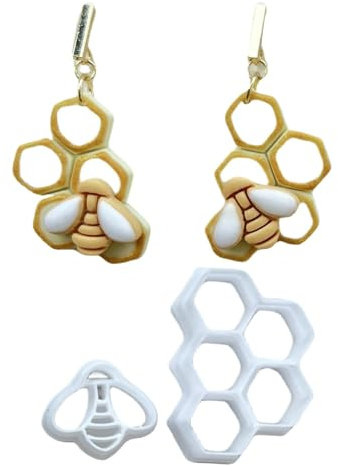 Clay Cutters - stampi argillosi polimerici | Cutter di biscotti ape | Cutter di biscotti ape realistica | Stampi per argilla, cutter fondente | Design dettagliato per cutter per cottura e artig