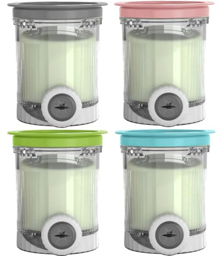 4 Pack Ice Cream Pints and Lids Compatible with Ninja NC701UK NC700UK NC701 Series Creami Swirl Ice Cream & Soft Serve Makers, BPA-Free & Dishwasher Safe, 16oz Swirl Tubs Containers