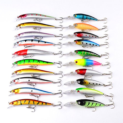 CHAWHO 20 Pezzi Set di Esche da Pesca con Esca e Accessori per uncino, Esche Artificiali #002