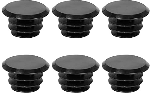 X AUTOHAUX 6pcs Bike Handlebar Bar Plastic End Plugs Caps Locking Grip Black