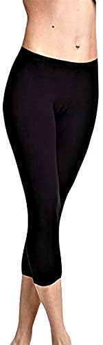 JADEA Leggings Pantacollant Capri Donna 4266 Morbido Cotone Elasticizzato, Nero, M