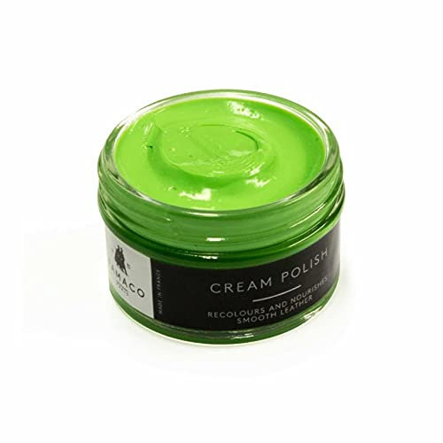 Famaco Green Apple Vert Pomme Cream Polish 50ml.Duluxe cream polish for leather goods, nourish and potect your leather using cream polish