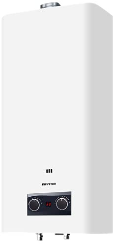 INFINITON CALENTADOR ATMOSFÉRICO DE AGUA POR GAS - Gas, 11 Litros, Encendido automatico, Temperatura ajustable, Clase A, Display LED (GAS CIUDAD (G20-20mbar))