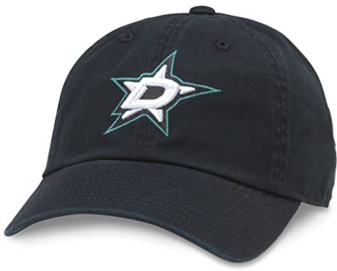 AMERICAN NEEDLE Blue Line Collection Baseballmütze NHL National Hockey League Team, verstellbarer Schnallenriemen, Dad Cap, Schwarz (Dallas Stars), Einheitsgr��e