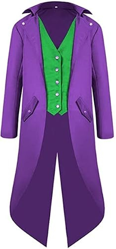 Boys Gothic Tailcoat Jacket Halloween Steampunk Frock Coat Costume for Kids | Classic Tailcoat with Victorian Style, Button Details and Elegant Long Cut. Perfect for Halloween, Cosplay, Parties, Events
