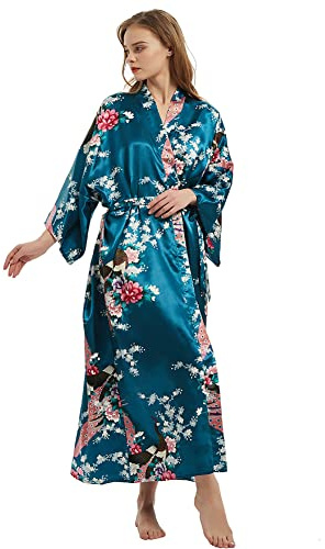 Batas tipo kimono para damas, batas florales tipo kimono, bata estampada tipo cárdigan para mujeres, boda, fiesta de unión, pijamas, One Size Plus Tall