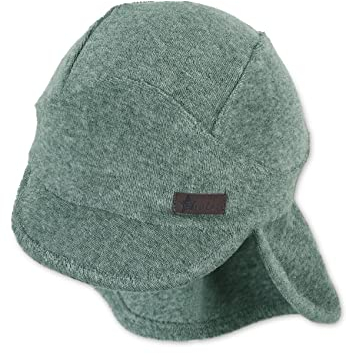 Sterntaler Baby Unisex Schirmmütze Baby Schirmmütze Nackenschutz Frottee - Schirmmütze Baby, Baby Mützen - aus Baumwolle - dunkelgrün, 53