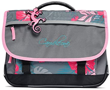 Cameleon Cartable scolaire enfant Gris 38 cm Ligne Actual Intérieur 2 compartiments. Idéal pour l'école primaire : le CP, CE1, CE2. Pour fille et garçon.