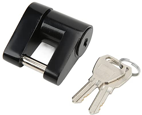 Anhängerschloss, Schloss Anhängerkupplung, 1/4 Zoll Anhängerschloss aus Zine Legierung mit Diebstahlschutz, Anhängerkupplungsschloss mit 2 Schlüsseln für Wohnmobil, LKW, Wohnmobil