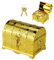 VicBou Coffre au Trésor, Coffre au Trésor pour Anniversaire D'enfant, Boite avec Cadenas, Boîte au Trésor en Plastique 14x9.7x9.5cm, Tirelire Portable Pour Ramasser des Objets, Jouer le Jeu