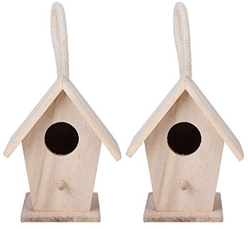 Culnflun Birdhouse, pajarera de madera caja de nido al aire libre accesorio decorativo colgante cabaña de troncos para el jardín